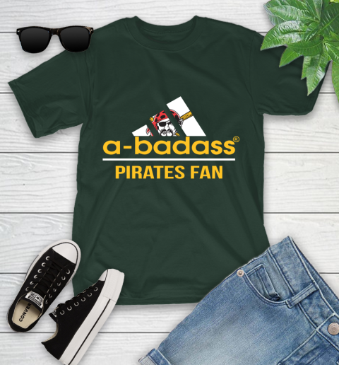 MLB A Badass Pittsburgh Pirates Fan Adidas Baseball Sports Youth T-Shirt 5