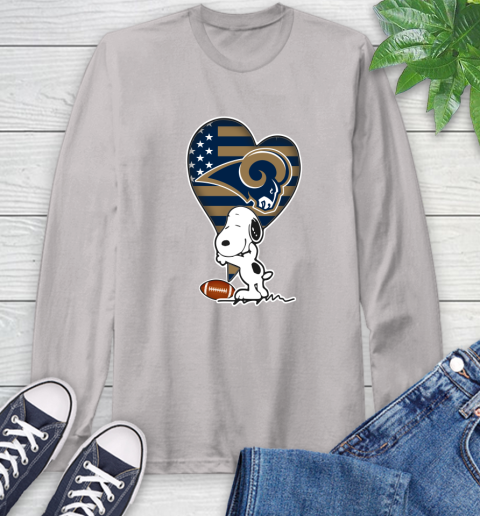 Los Angeles Rams NFL Football The Peanuts Movie Adorable Snoopy Long Sleeve T-Shirt 12