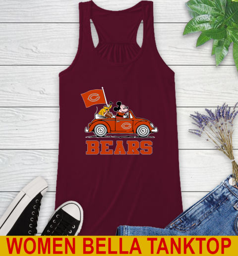 NFL Football Chicago Bears Pluto Mickey Driving Disney Shirt Racerback Tank 3