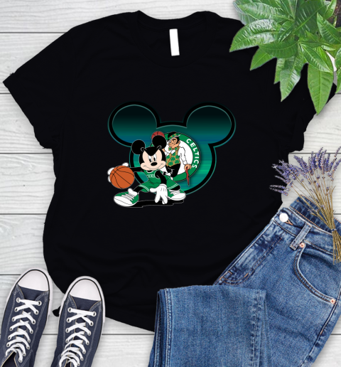 NBA Boston Celtics Mickey Mouse Disney Basketball Women's T-Shirt 2