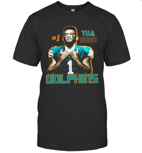1 Tua Tagovailoa 2020 Miami Dolphins Football T-Shirt