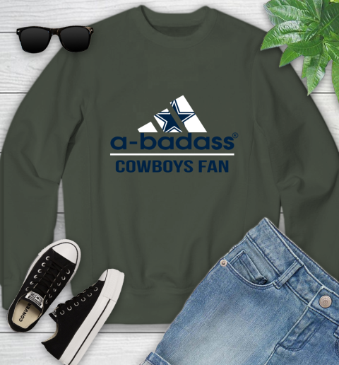 NFL A Badass Dallas Cowboys Fan Adidas Football Sports Youth Sweatshirt 9