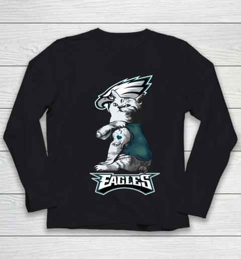 NFL Football My Cat Loves Philadelphia Eagles Youth Long Sleeve NFL Football My Cat Loves Philadelphia Eagles Youth Long Sleeve