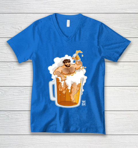 ADAM LIKES A BIG BEER LGBT Gay Pride V-Neck T-Shirt 5