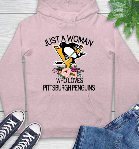 NHL Just A Woman Who Loves Pittsburgh Penguins Hockey Sports Hoodie 7