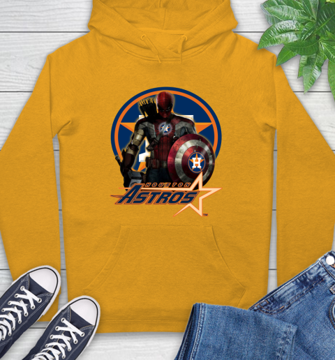 MLB Captain America Thor Spider Man Hawkeye Avengers Endgame Baseball Houston Astros Hoodie 3