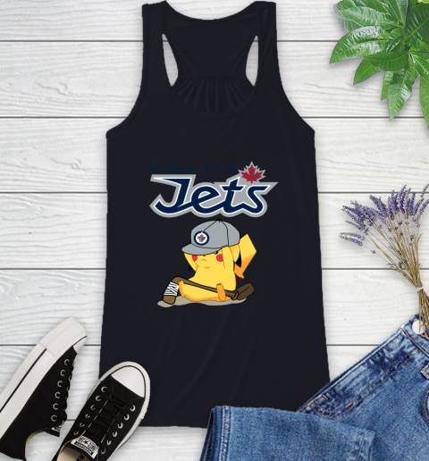 NHL Pikachu Hockey Sports Winnipeg Jets Racerback Tank 10