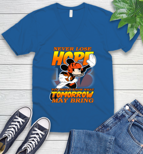 Cincinnati Bengals NFL Football Mickey Disney Never Lose Hope V-Neck T-Shirt 5