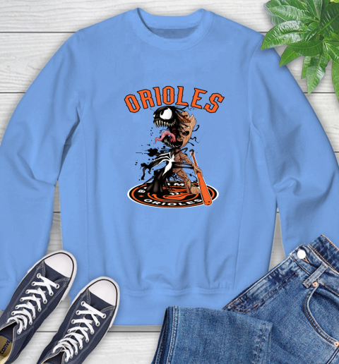 MLB Baltimore Orioles Baseball Venom Groot Guardians Of The Galaxy Sweatshirt 11