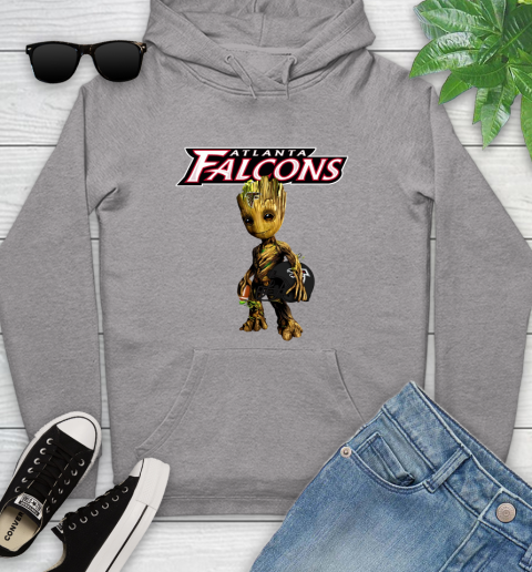 Atlanta Falcons NFL Football Groot Marvel Guardians Of The Galaxy Youth Hoodie 6