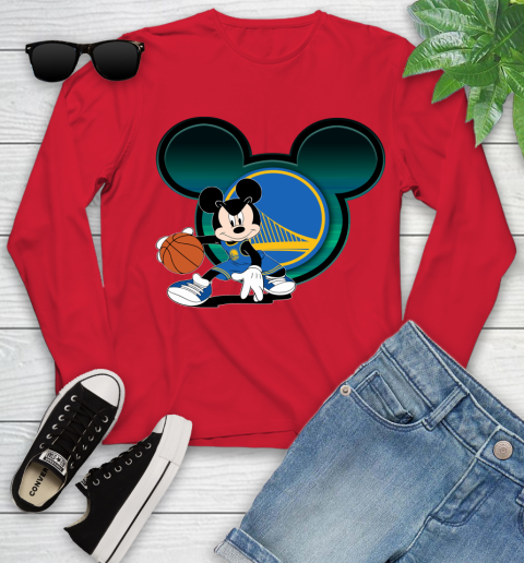NBA Golden State Warriors Mickey Mouse Disney Basketball Youth Long Sleeve 11