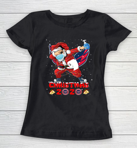 Washington Capitals Funny Santa Claus Dabbing Christmas 2020 NHL Women's T-Shirt