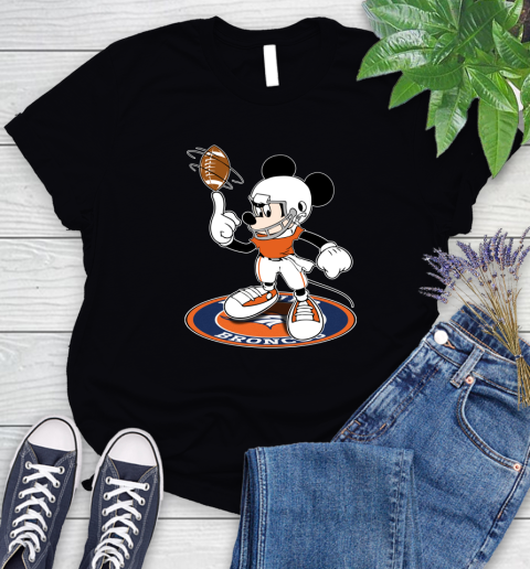 NFL Football Denver Broncos Cheerful Mickey Disney Shirt Women's T-Shirt