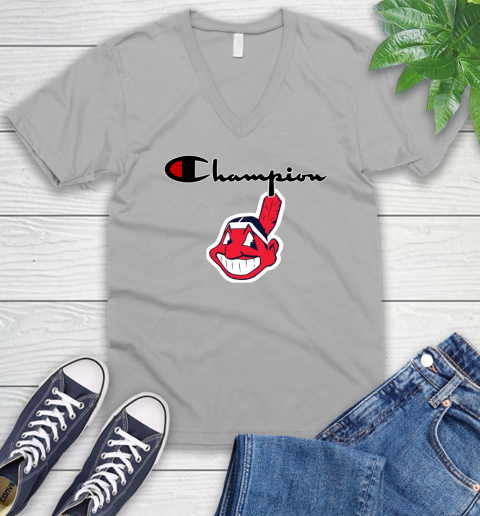 MLB Baseball Cleveland Indians Champion Shirt V-Neck T-Shirt 2