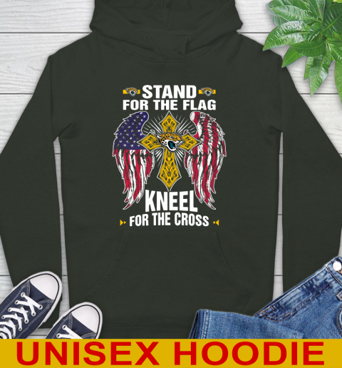 NFL Football Jacksonville Jaguars Stand For Flag Kneel For The Cross Shirt Hoodie 12