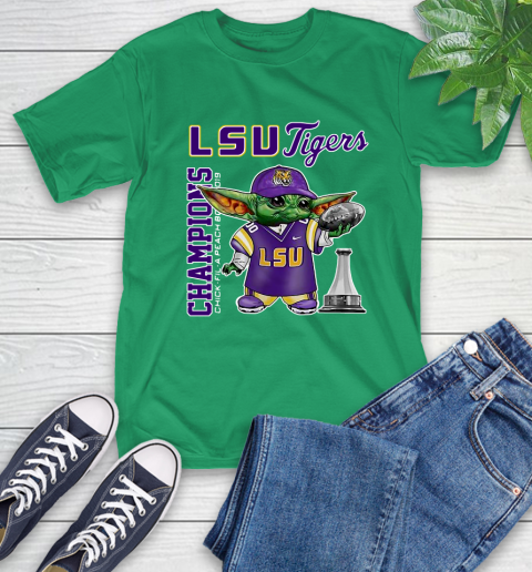 Baby Yoda LSU Tigers Champion Shirt 8