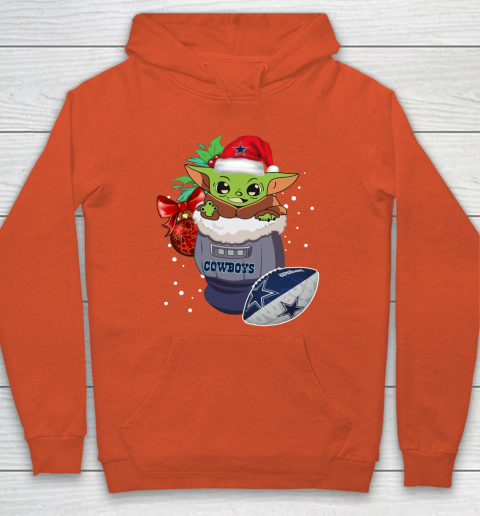 Dallas Cowboys Christmas Baby Yoda Star Wars Funny Happy NFL Hoodie 5