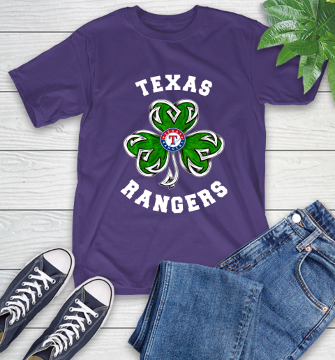 MLB Texas Rangers Three Leaf Clover St Patrick's Day Baseball Sports T-Shirt 5