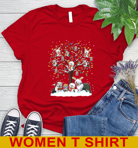 Old english Sheep dog dog pet lover light christmas tree shirt 95