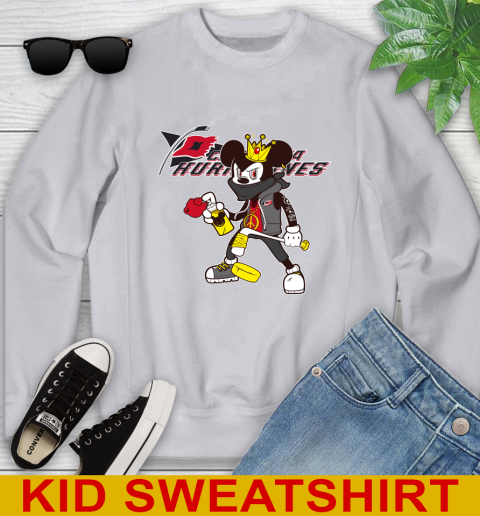 Carolina Hurricanes NHL Hockey Mickey Peace Sign Sports Youth Sweatshirt - Image 5