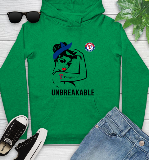MLB Texas Rangers Girl Unbreakable Baseball Sports Youth Hoodie 5