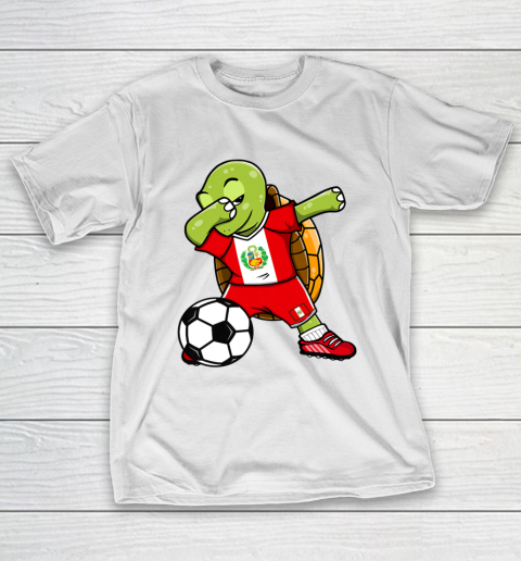 Dabbing Turtle Peru Soccer Fans Jersey Peruvian Football T-Shirt