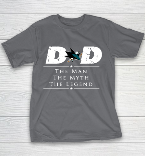 San Jose Sharks NHL Ice Hockey Dad The Man The Myth The Legend Youth T-Shirt 5
