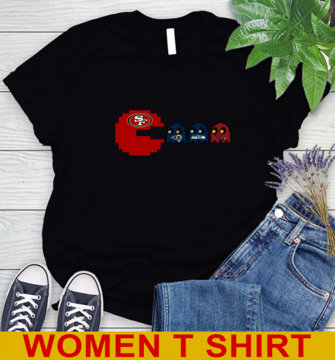 San Francisco 49ers NFL Football Pac Man Champion Women's T-Shirt 3 San Francisco 49ers NFL Football Pac Man Champion Women's T-Shirt - Image 3