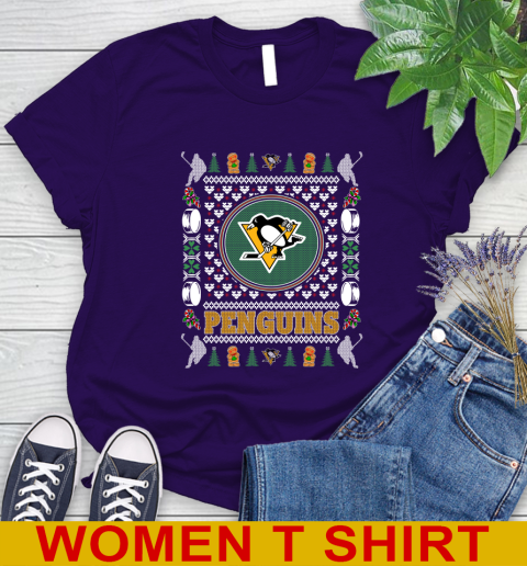 Pittsburgh Penguins Merry Christmas NHL Hockey Loyal Fan Women's T-Shirt 4