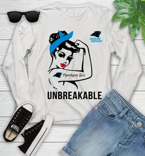 NFL Carolina Panthers Girl Unbreakable Football Sports Youth Long Sleeve