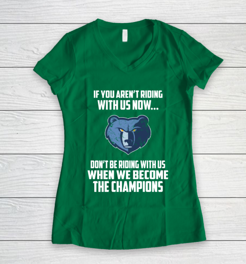 NBA Memphis Grizzlies Basketball We Become The Champions Women's V-Neck T-Shirt 3