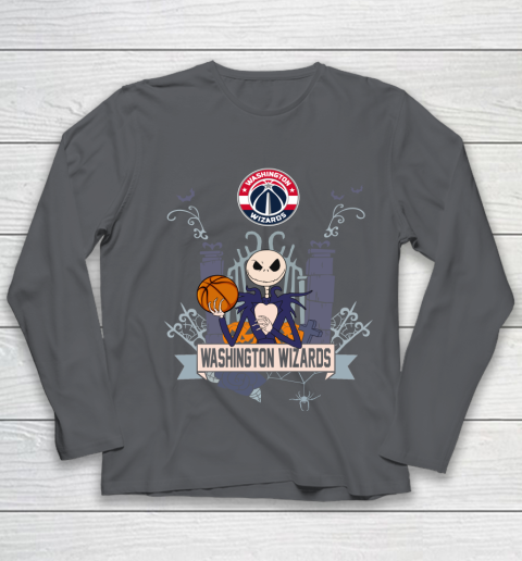 NBA Washington Wizards Basketball Jack Skellington Halloween Youth Long Sleeve 6