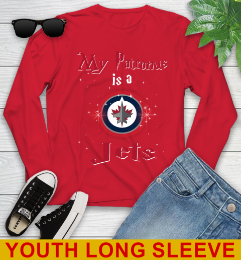 NHL Hockey Harry Potter My Patronus Is A Winnipeg Jets Youth Long Sleeve 12 NHL Hockey Harry Potter My Patronus Is A Winnipeg Jets Youth Long Sleeve - Image 12