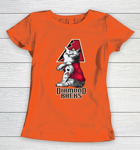 MLB Baseball My Cat Loves Arizona Diamondbacks Women's T-Shirt 3
