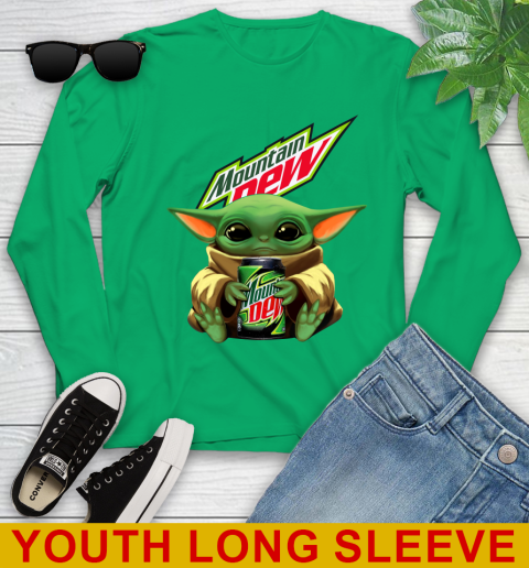 Star Wars Baby Yoda Hugs Mountain Dew Soft Drink Shirt 128