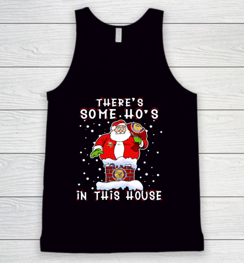 Minnesota Vikings Christmas There Is Some Hos In This House Santa Stuck In The Chimney NFL Tank Top