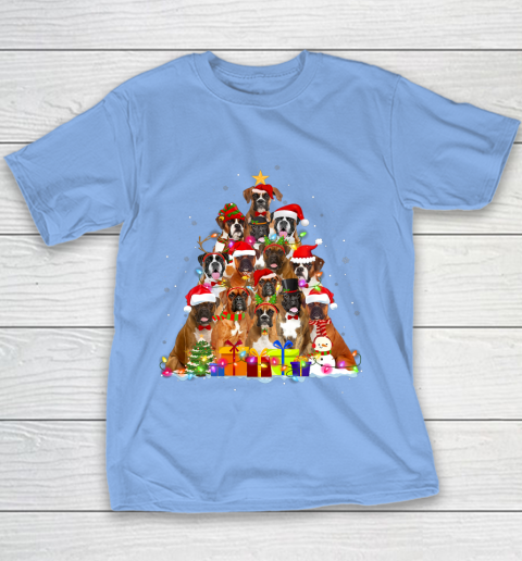 Christmas Pajama Boxer Tree Xmas Gifts Dog Dad Mom Youth T-Shirt 8