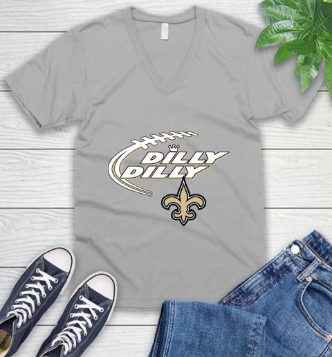 NFL New Orleans Saints Dilly Dilly Football Sports V-Neck T-Shirt 4