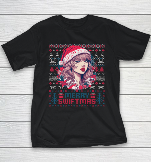 Merry Swiftmas Era Vintage Ugly Sweater Christmas Holiday Youth T-Shirt