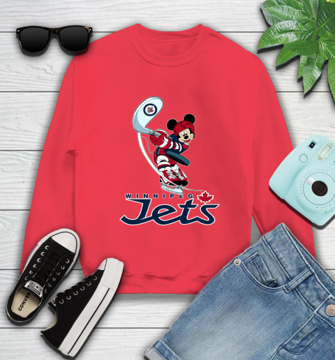 NHL Hockey Winnipeg Jets Cheerful Mickey Mouse Shirt Sweatshirt 10