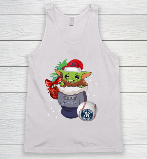 New York Yankees Christmas Baby Yoda Star Wars Funny Happy MLB Tank Top 2