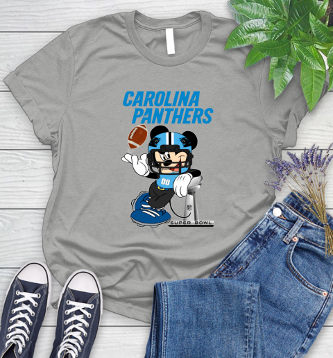 NFL Carolina Panthers Mickey Mouse Disney Super Bowl Football T Shirt Women's T-Shirt 10