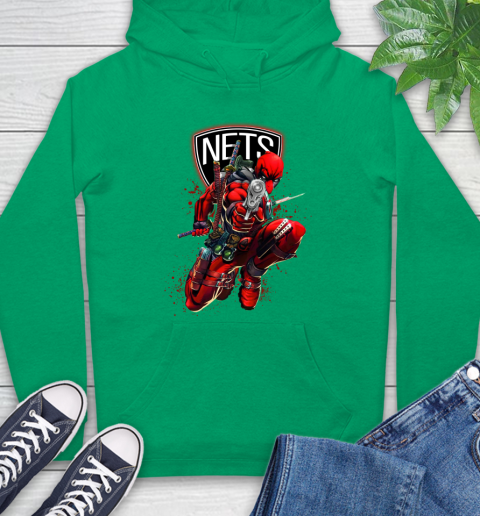 NBA Deadpool Marvel Comics Sports Basketball Brooklyn Nets Hoodie 8