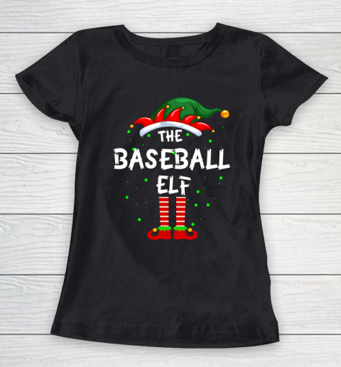 Baseball Elf Family Matching Group Funny Christmas Pajama Women's T-Shirt