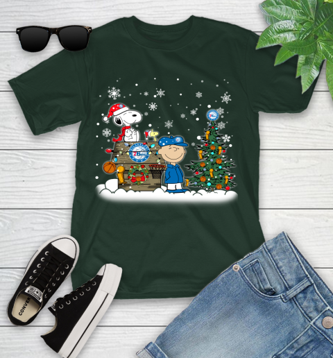 Philadelphia 76ers NBA Basketball Christmas The Peanuts Movie Snoopy Championship Youth T-Shirt 5