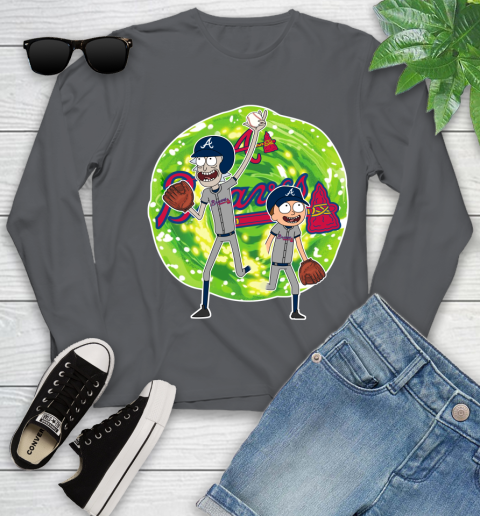 MLB Atlanta Braves Rick And Morty Baseball Sports Youth Long Sleeve 8