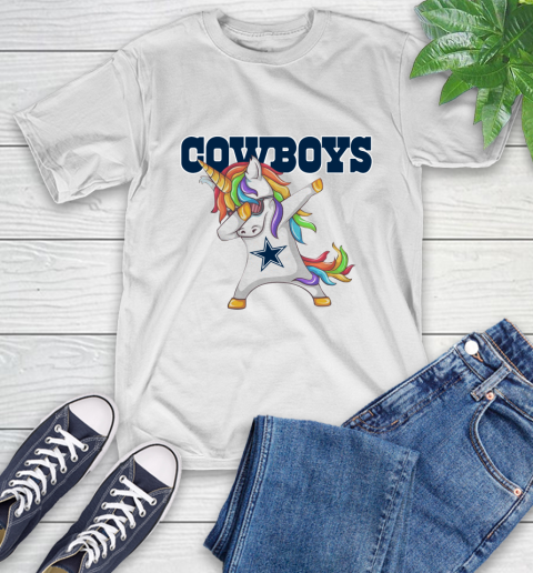 Dallas Cowboys NFL Football Funny Unicorn Dabbing Sports T-Shirt