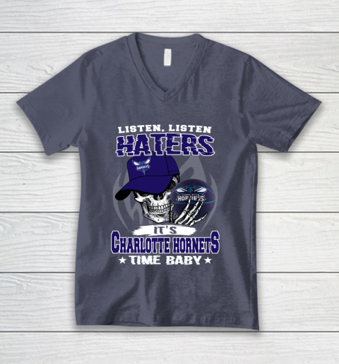 Listen Haters It is HORNETS Time Baby NBA V-Neck T-Shirt 7
