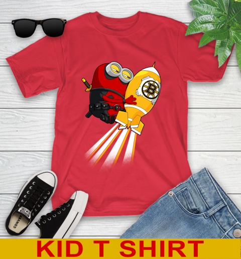 NHL Hockey Boston Bruins Deadpool Minion Marvel Shirt Youth T-Shirt 11