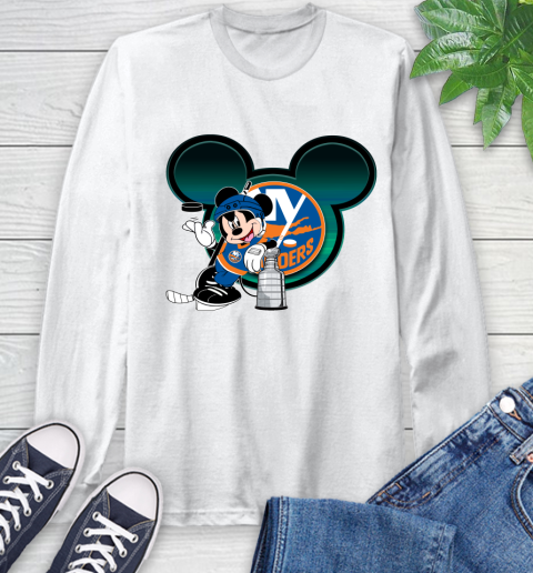 NHL New York Islanders Stanley Cup Mickey Mouse Disney Hockey T Shirt Long Sleeve T-Shirt
